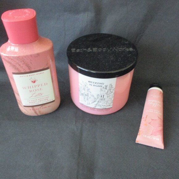 NWT - 3 Bath & Body Items - candle, body lotion & hand cream
